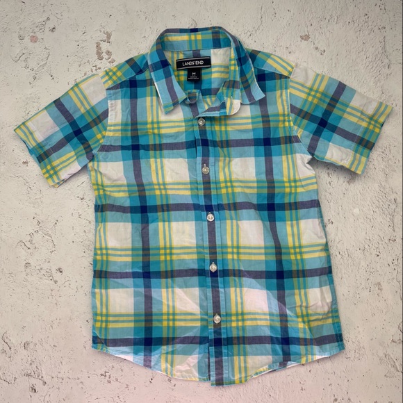Lands End Gymboree Boy’s Plaid Button Down Shirts & Tan Pants Size 5/6 - Picture 3 of 11